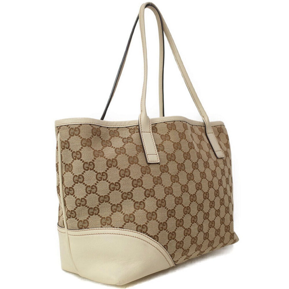 Gucci brown Bag mocha canvas Canvas leather monogram GG Tote Britt